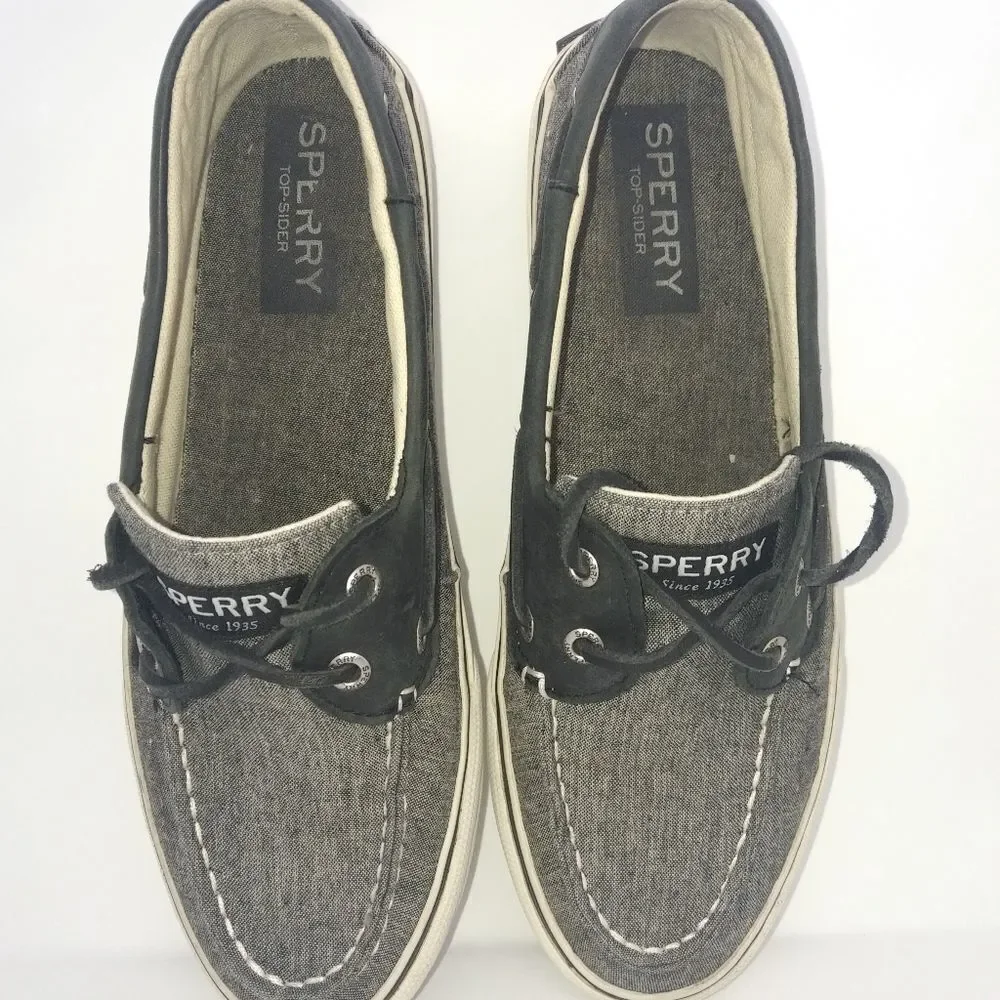 Sperry Top Sider Bahama 2 Leather Collar Boat Shoes Men's Size 9 M Black, White‎ - Picture 6 of 8